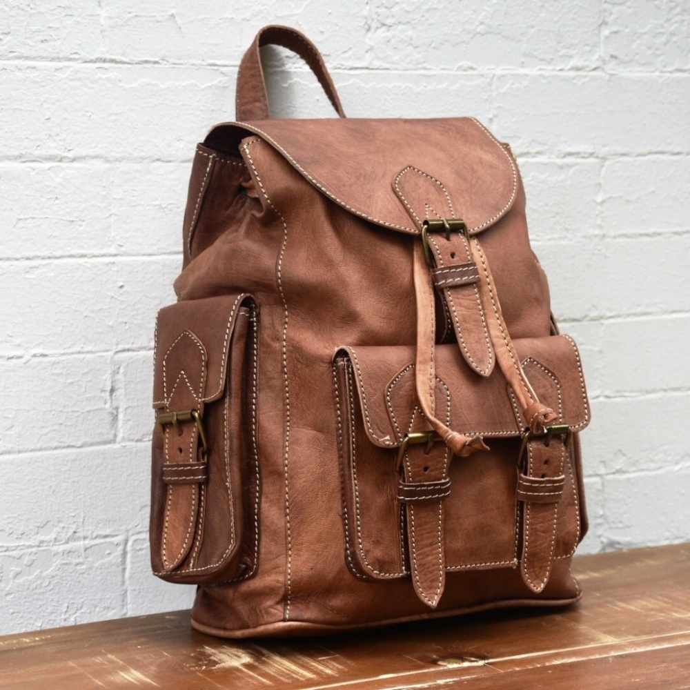 Moroccan Leather Backpack